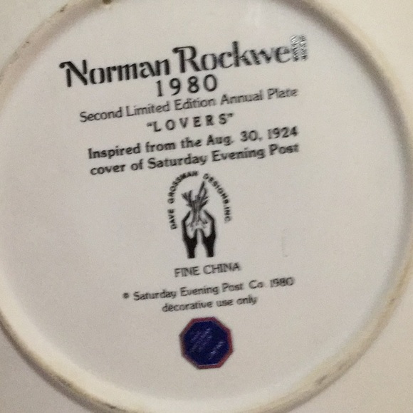 1980 Norman Rockwell Vintage Plate. “Lovers” - Picture 6 of 7